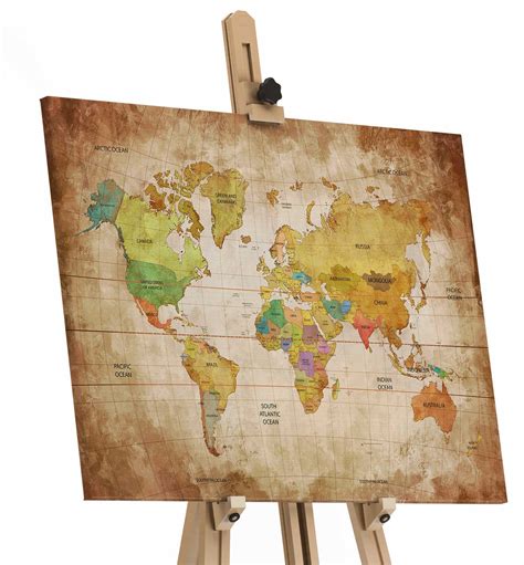 Quadro Mapa Mundi Vintage Quadrosdecorativos Com