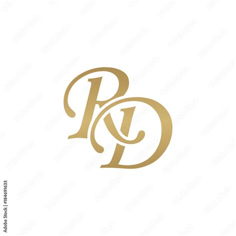 Initial Letter Rd Overlapping Elegant Monogram Logo Luxury Golden