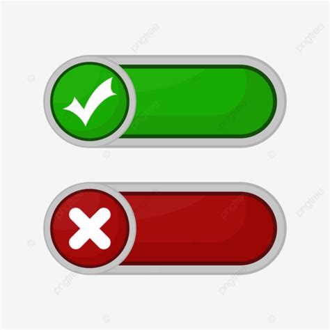 Red Green Color 3d True And False Buttons Illustration Design Vector