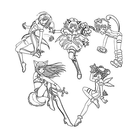 Characters In Tokyo Mew Mew Coloring Page Download Print Or Color