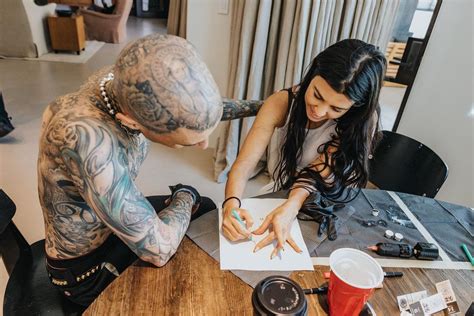 To put it in his words i tattooed my body so i couldn't fall back on anything. Kourtney Kardashian Inks Boyfriend Travis Barker's Arm ...