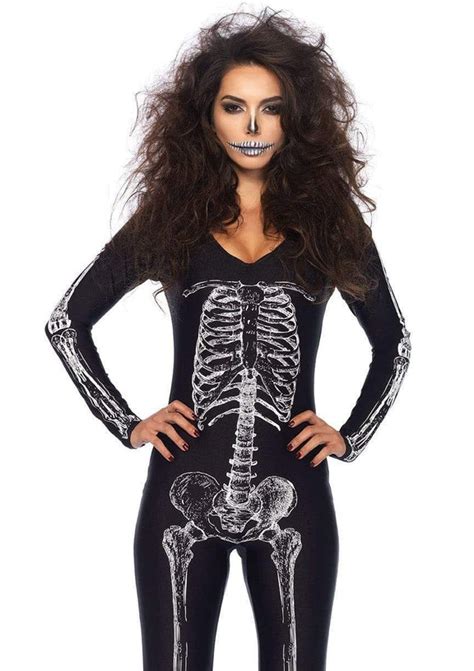 X Ray Skeleton Bodysuit With Zipper Costume For Women Leg Avenue