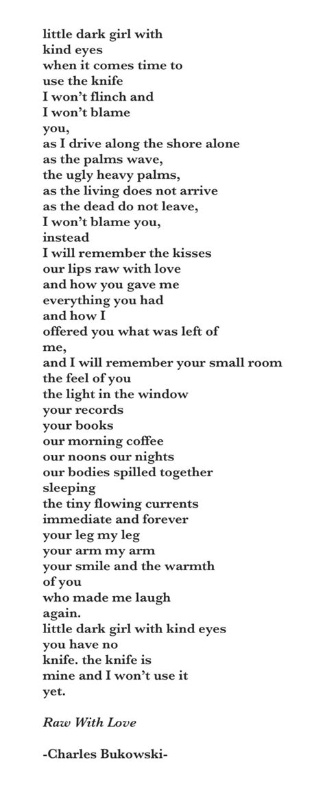 Poem Raw With Love By Charles Bukowski Rpoetry