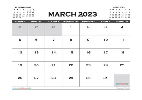 Free Printable 2023 Calendar March Pdf And Image