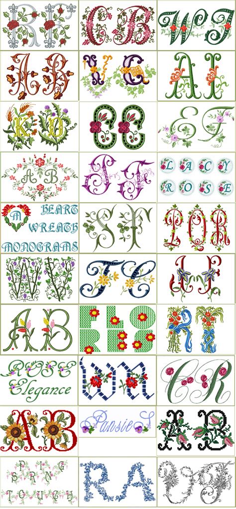 30 Sets Of Floral Fonts And Alphabets