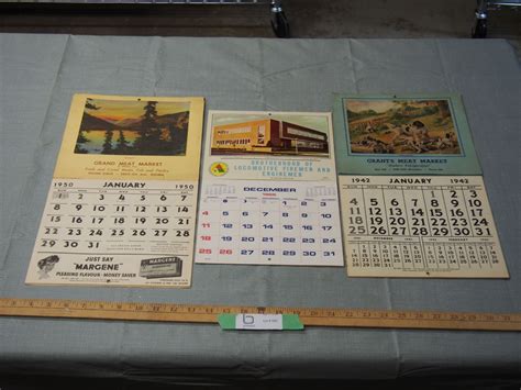 3 Vintage Calendars