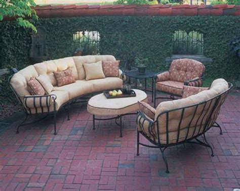 Athens Crescent Sofa By Meadowcraft Iron Patio Furniture Deep
