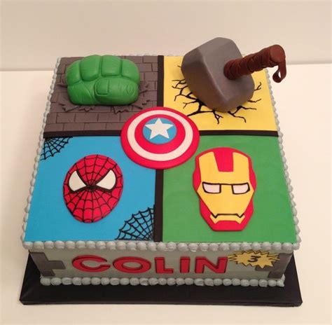 Kue bertema marvel heroes ini berukuran 30×30 dengan dekor dan figur menggunakan fondant. Avengers Cake Ideas | 6th birthday cakes, Avengers ...