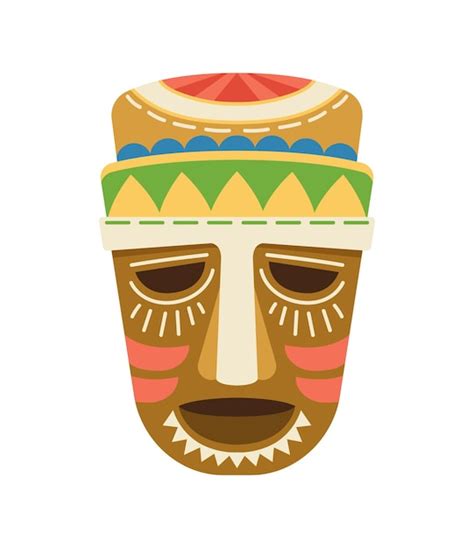 アフリカのマスクのコンセプト、アフリカのテンプレートとレイアウトの儀式の服の伝統的な要素 プレミアムベクター