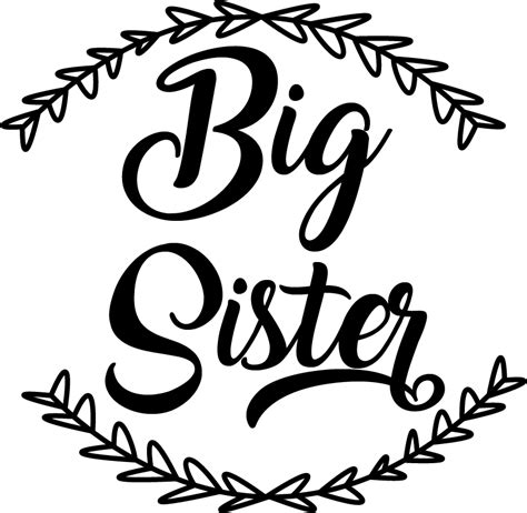 Big Sister Sister Svg Clipart Full Size Clipart 585882 Pinclipart
