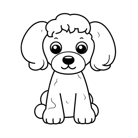 Small Poodle And Puppies Coloring Outline Sketch Drawing Vector Wing
