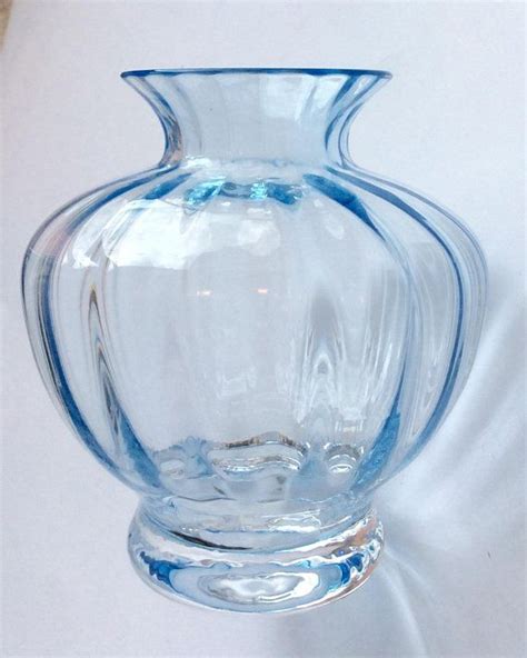 Vintage Dartington Glass Vase Posy Vase Frank Thrower Handcrafted Blue Glass 24 Lead