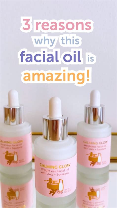 calming glow weightless facial oil with oats and squalane [video] [video] facial oil eye skin