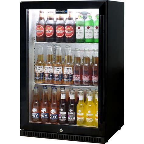 Schmick Black Outdoor Alfresco Bar Fridge With Heated Glass Blue Led