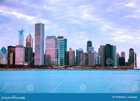 Chicago Downtown Cityscape Stock Image Image Of Front 43782663