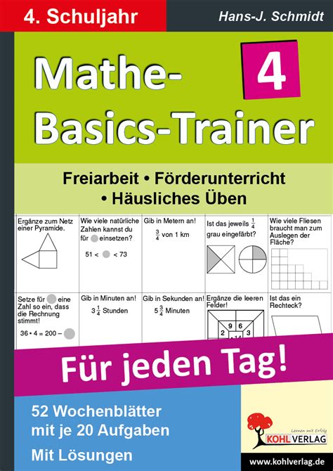 Klasse mathematik in der grundschule. Mathe-Basics-Trainer / 4. Schuljahr - Grundlagentraining ...