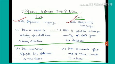 Difference Between Ddl And Dml Lecture53 Dbms Youtube
