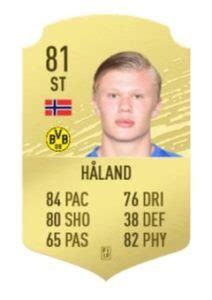 Haaland's year has not gone unnoticed by fifa, as he has been awarded with a 90 ovr potm player item in fifa 21, and this card is obtainable through a special squad building challenge. *UPDATED* FIFA 21 Career Mode: 7 Wonderkids you should ...