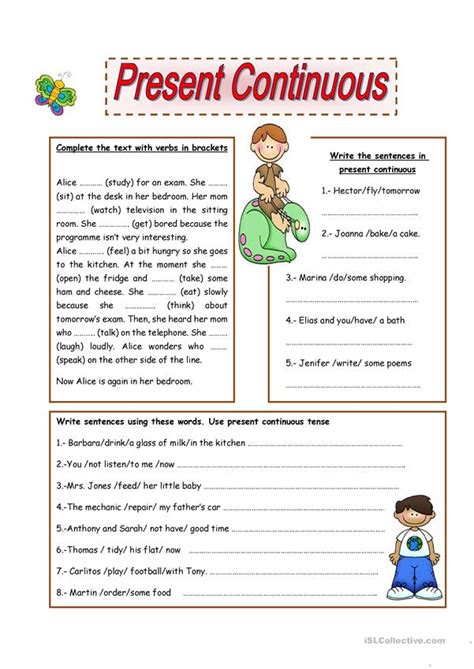Present Continuous Tense English Esl Worksheets For Distance Learning And Physical Classrooms