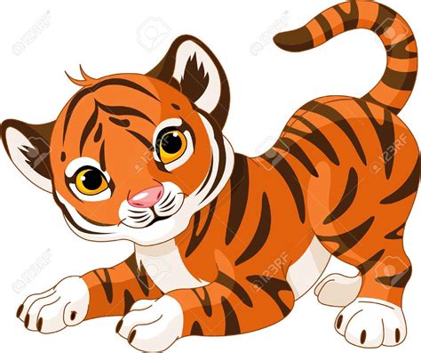 Cute Striped Baby Tiger Kid Graphic Illustration Stock Vector 84d