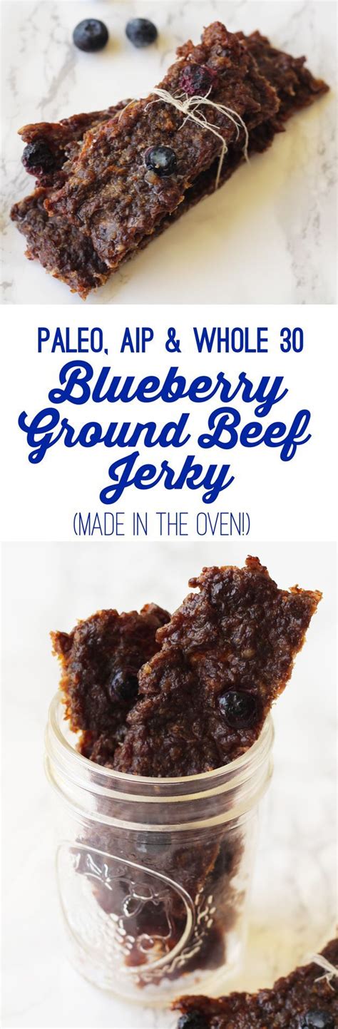 Blueberry Beef Jerky Made In The Oven With Ground Beef Paleo AIP
