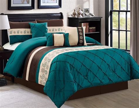 HGMart Bedding Comforter Set Bed In A Bag 7 Piece Luxury Embroidery