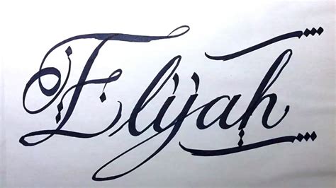 Elijah Name Signature Calligraphy Status How To Cursive Write With