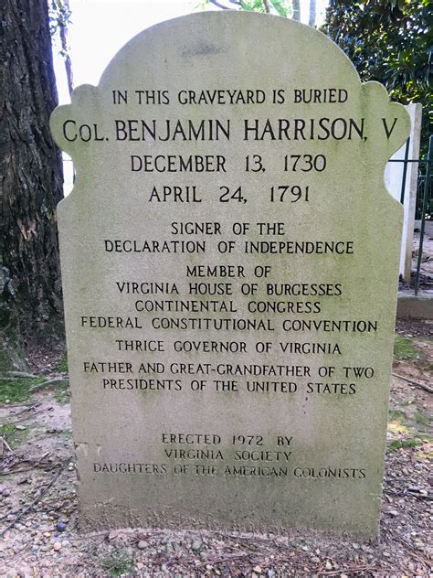 Benjamin Harrison V 1730 1791 Find A Grave Memorial