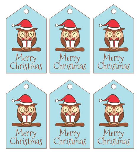 Best Christmas Gift Tags Free Printable Owls Printablee Com My Xxx