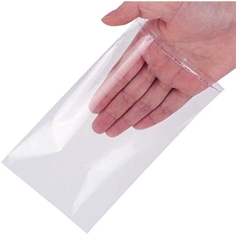 100 Pcs 4x6 Inches Clear Resealable Cello Cellophane Bags With Adhesive