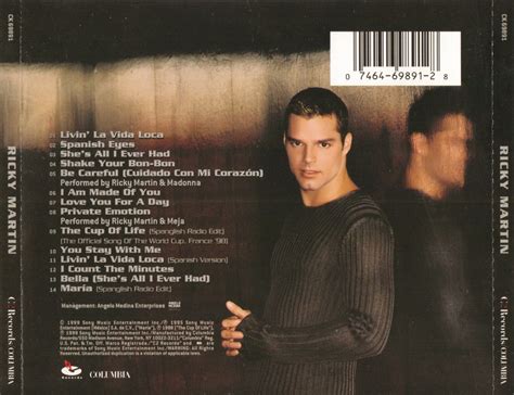 Release Ricky Martin By Ricky Martin Cover Art Musicbrainz