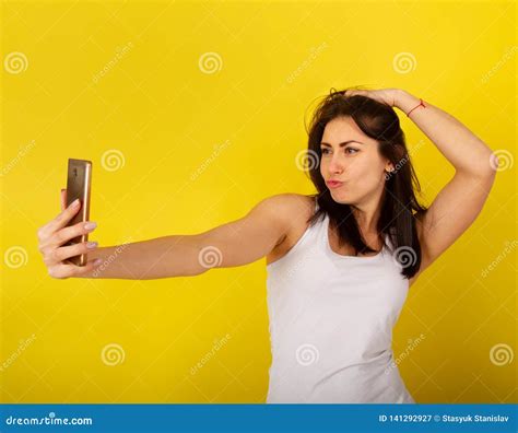 girl make selfie stock image image of fashion background 141292927