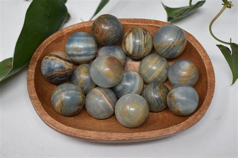 Blue Onyx Spheres Natural Onyx Carved Crystal Balls With Etsy