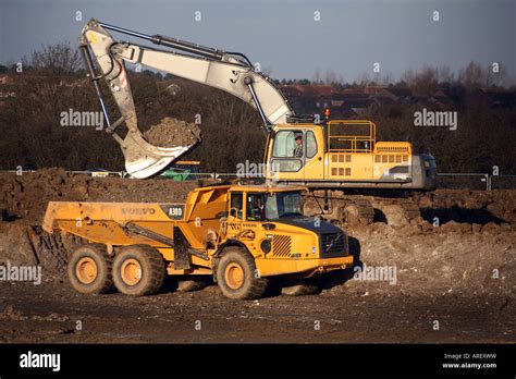 Heavy Plant Equipment In Action In Suffolk Stock Photo Alamy