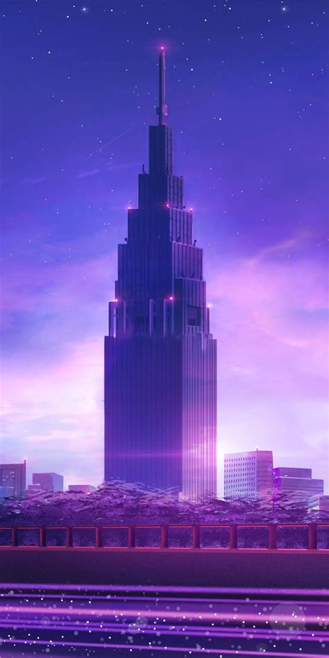 Tons of awesome purple aesthetic 1920x1080 wallpapers to download for free. Cityscape, modern tower, city, neon, 1080x2160 wallpaper ...