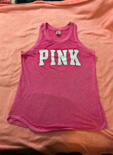 Size Medium Victoria Secret Pink Tank Top Pink Tank Pink Tank Top Tops