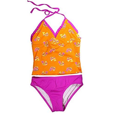 Girls 14 Speedo Swimming Bathing Suit Tankini Bikini Set Whale Halter
