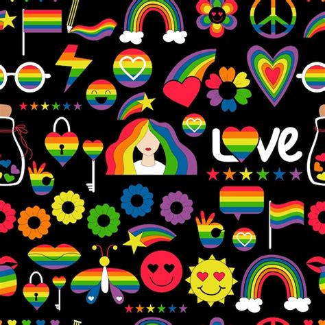 premium vector seamless pattern lgbt lgbtq community lesbian pride flags rainbow elements lgbt