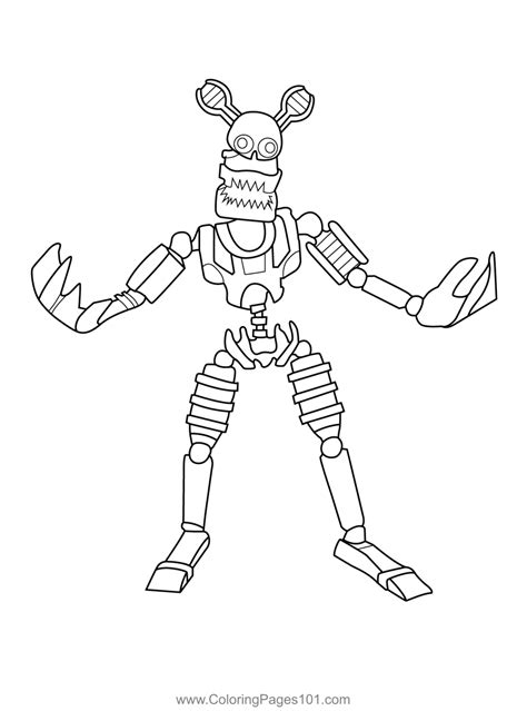 Nightmare Endo Fnaf Coloring Page For Kids Free Five Nights At Freddy