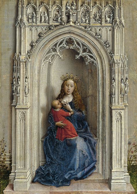 The Virgin And Child Enthroned By Rogier Van Der Weyden