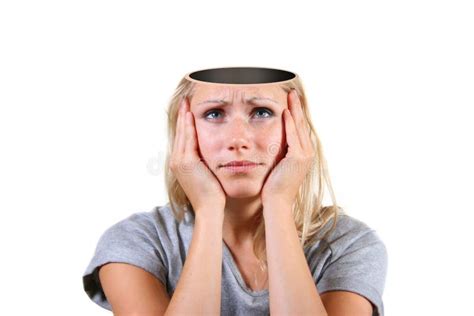 Open Mind Woman With Big Hole In The Head Stock Photo Image Of