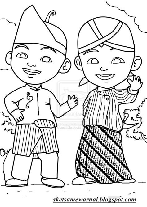 Mewarnai Gambar Pakaian Adat Jawa Timur Animasi Imagesee