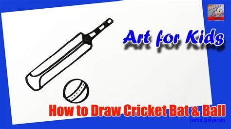 How To Draw A Cricket Bat And Ball Art For Kids Youtube