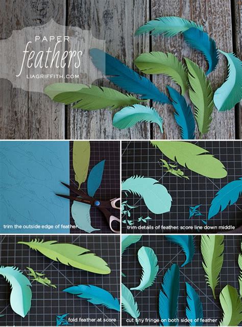 Paper Feather Template Paper Feathers Paper Flowers Crafts