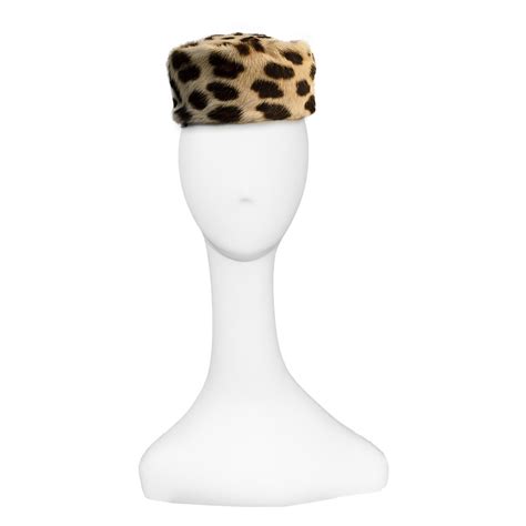 Vintage 1960s Leopard Pillbox Hat By Bonta Creatrix Fits Most