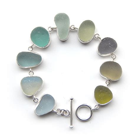 Sea Glass Bracelet In Winter Colours By Tania Covo Sea Glass Bracelet Glass Bracelet