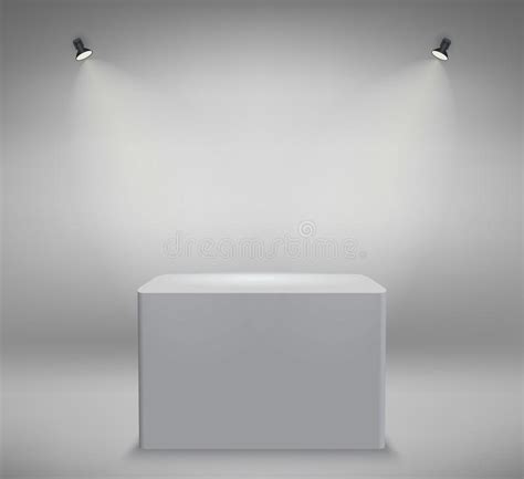 Product Presentation Podium White Stage Empty White Pedestal Blank