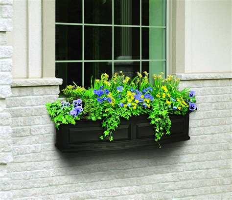 One tray with a hole for holding a rose. Mayne Nantucket Window Box 4FT Black 4831-B | Window box ...