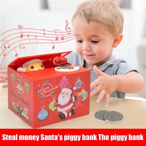 Santa Claus Snowman Automatic Stealing Coin Electronic Box Piggy Box