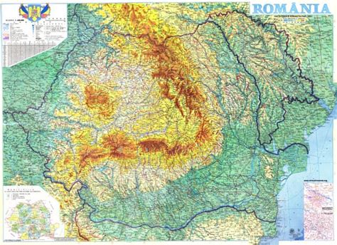 Large Detailed Physical Map Of Romania Romania Large Detailed Physical